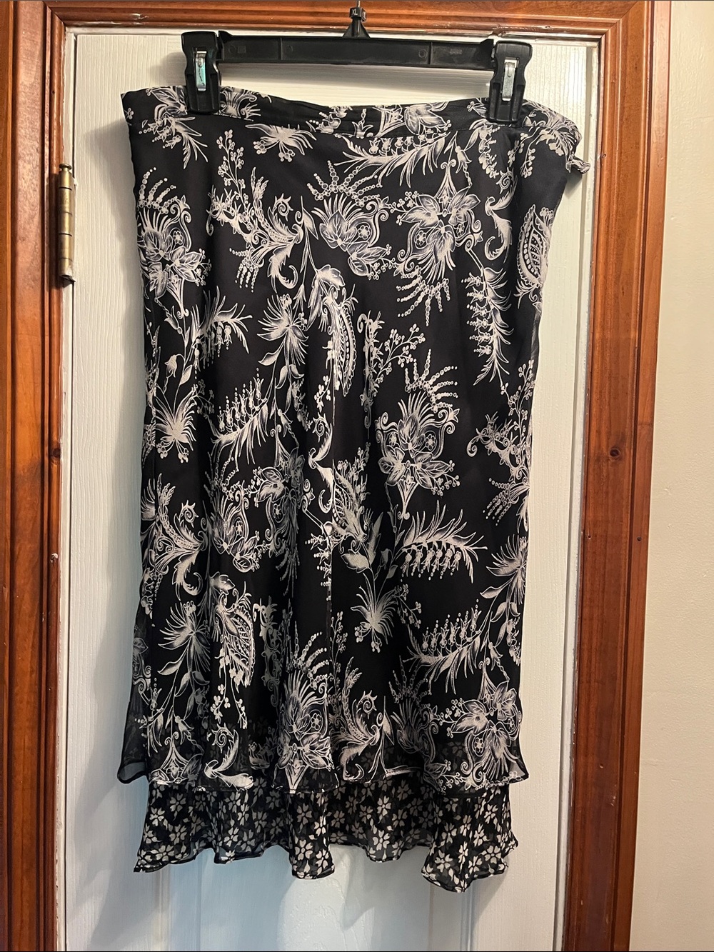 Black & White Floral Maxi Skirt - Brand Unspecified